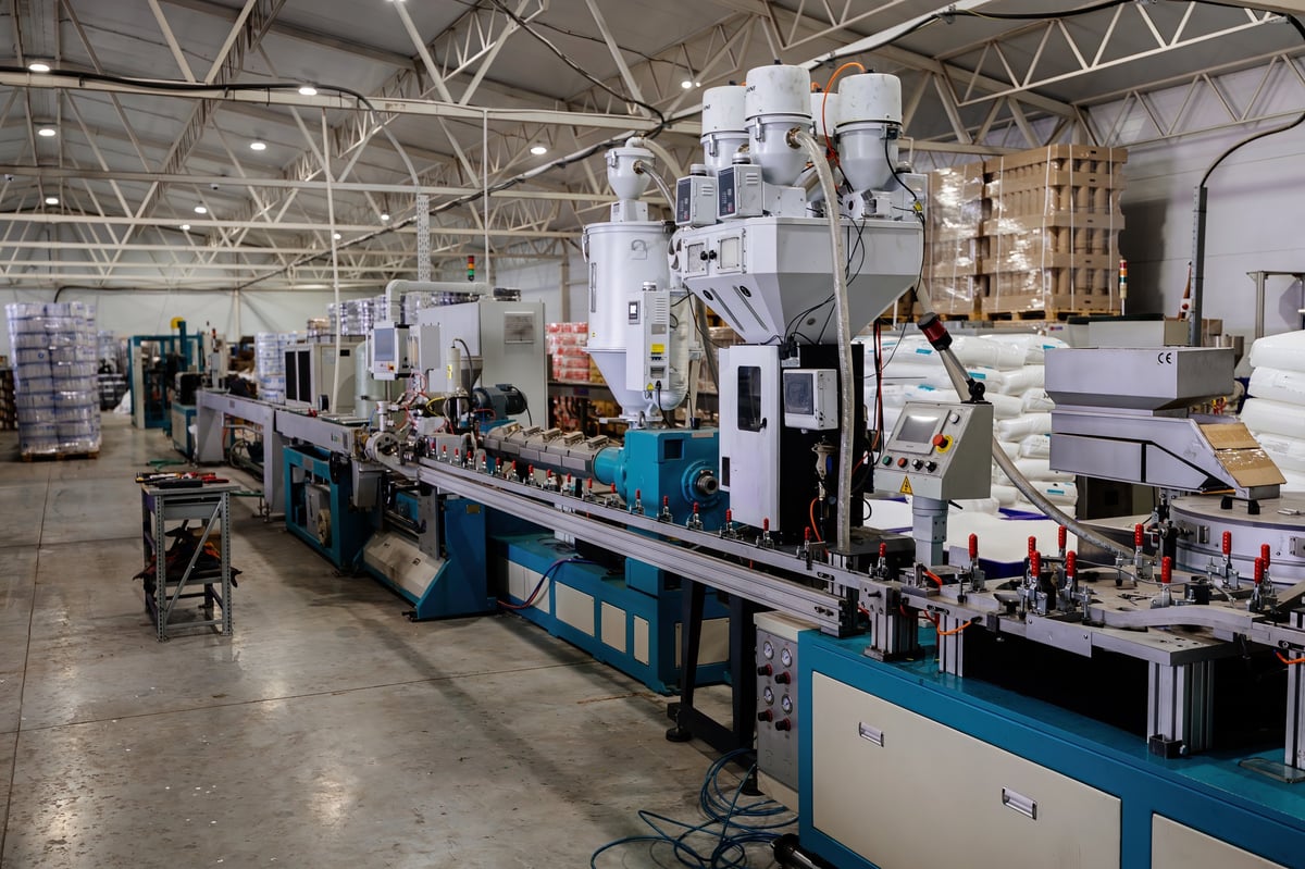 Polymer production line for irrigation tape and pipe